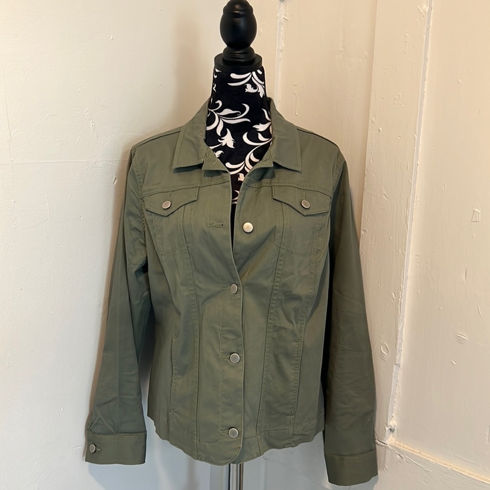 Croft & Barrow Army Green Jean Jacket